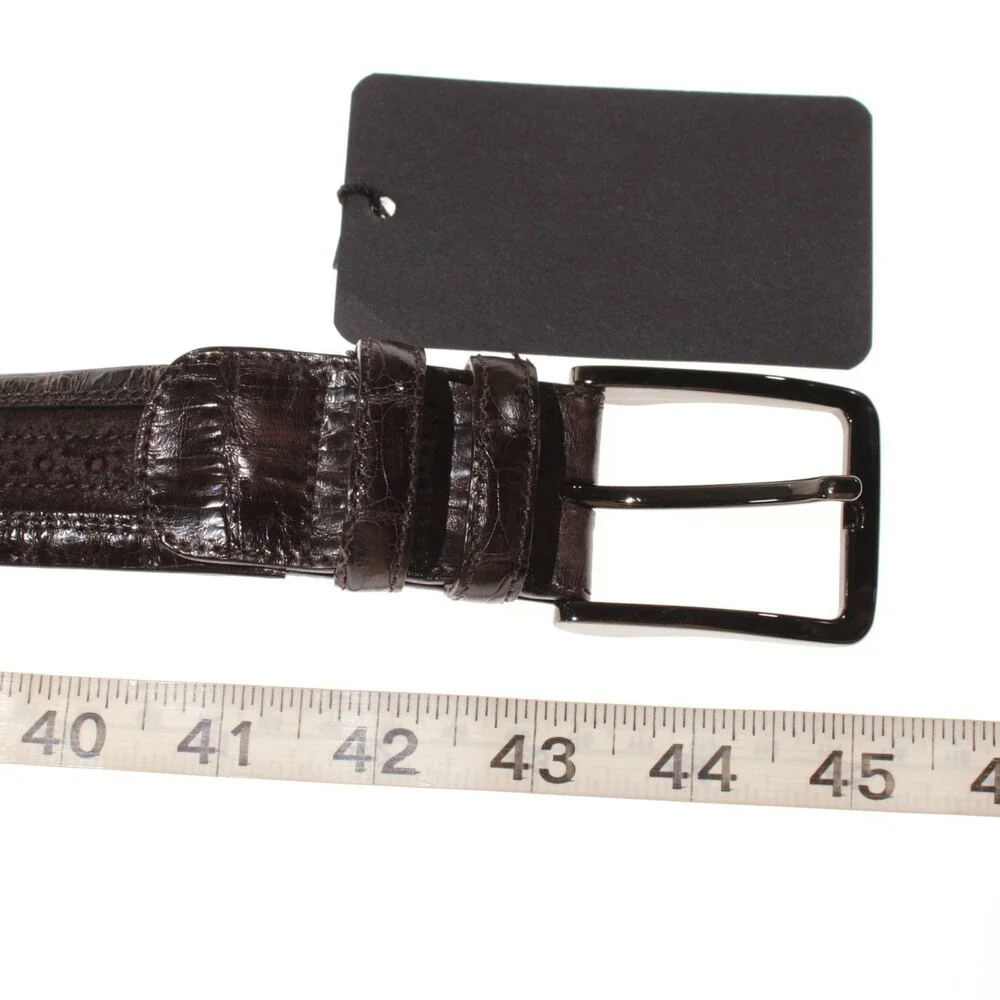 Mezlan NWT Classic Belt Size 36 US in Brown Suede Alligator Leather